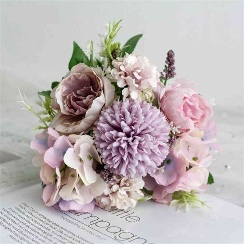 Hydrangea Artificial- Big Flowers Roses For Wedding Bouquet