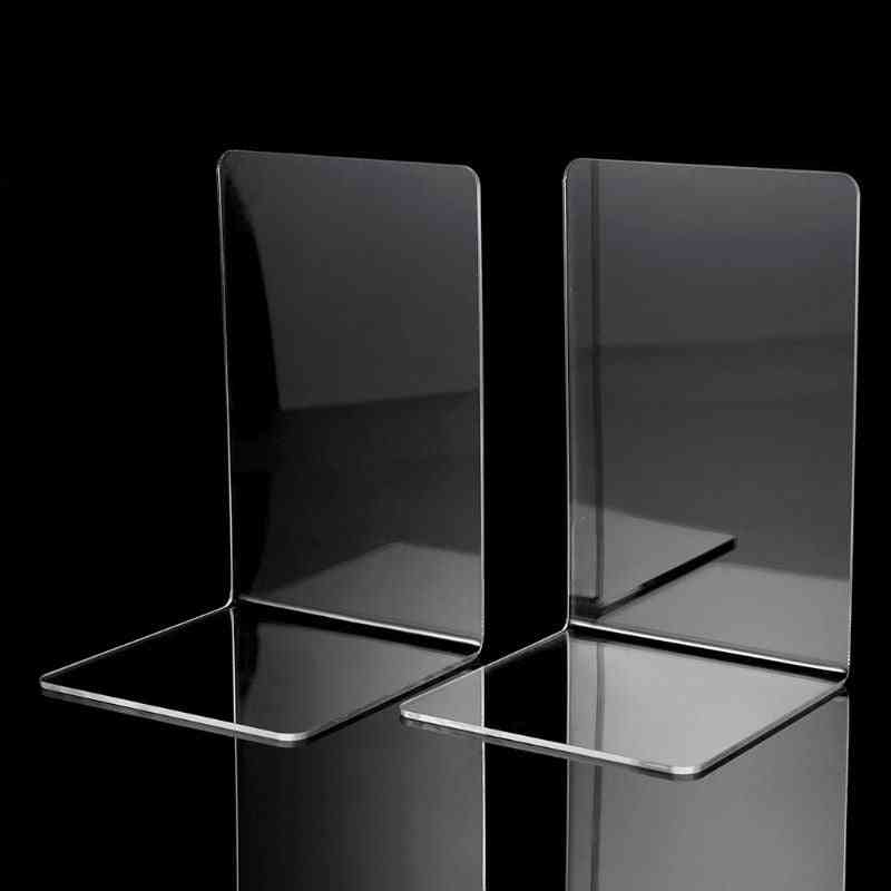 Clear Acrylic, Bookends L-shaped, Desk Organizer