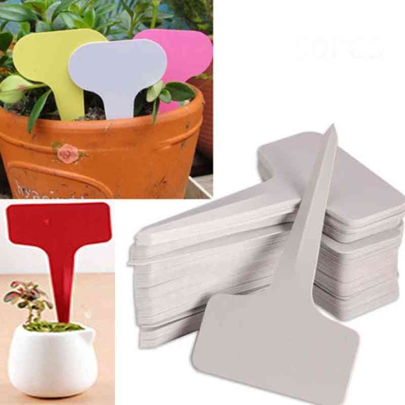 Plastic Plant, T-type Tags, Markers Nursery Garden, Labels Pots Seedling Tray