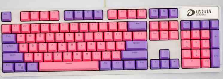 Dvojitá barevná podsvícená mechanická klávesnice 104/87