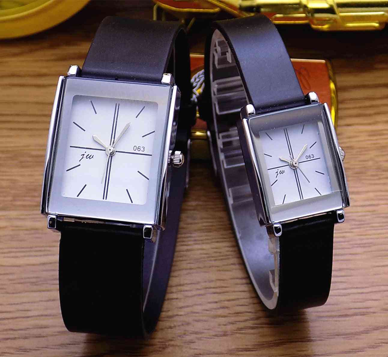 Lover Clock, Leather Strap Watch, Business Square Wristwatches