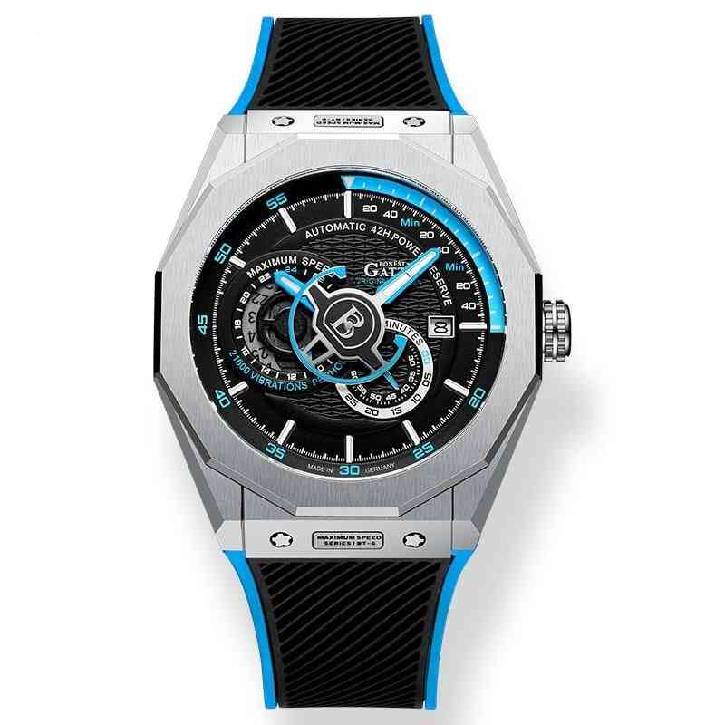 Automatic Mechanical Leather Wristwatches Waterproof Sports Watches