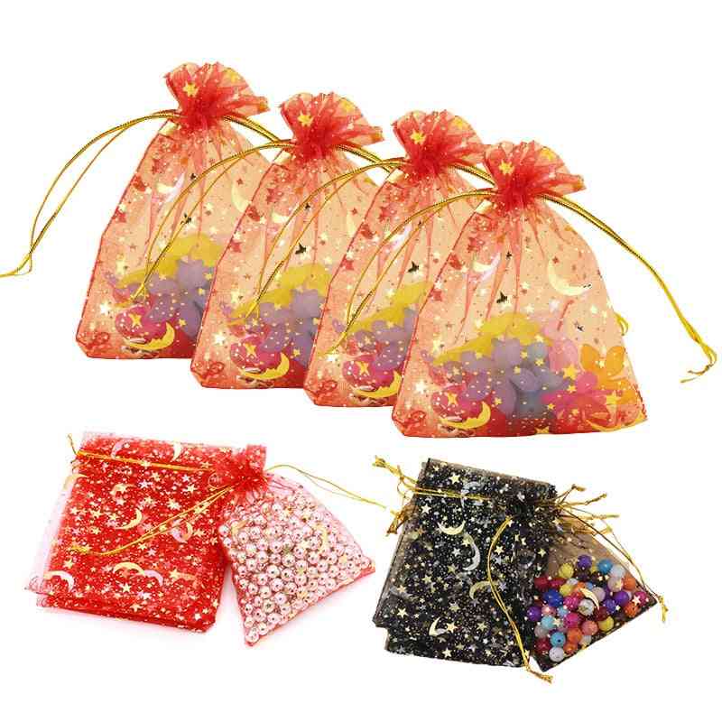 Moon Star Small Drawstring Charm Jewelry Packaging Bags & Pouches