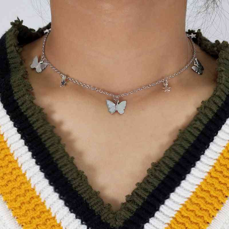 Small Animal- Butterfly Stars, Clavicle Chain Necklaces