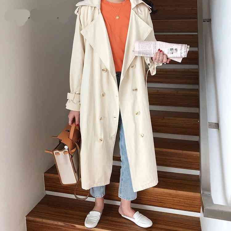 Korean Style- Loose Oversize, Long-trench Outerwear