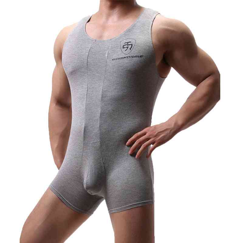 Undershirts Singlet Men Bodysuits Bugle Pouch Gym Sports Seamless Underwear Camisetas Jumpsuits