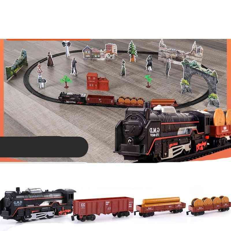Electric Train Toy Rails Remote Control Model Railway Set