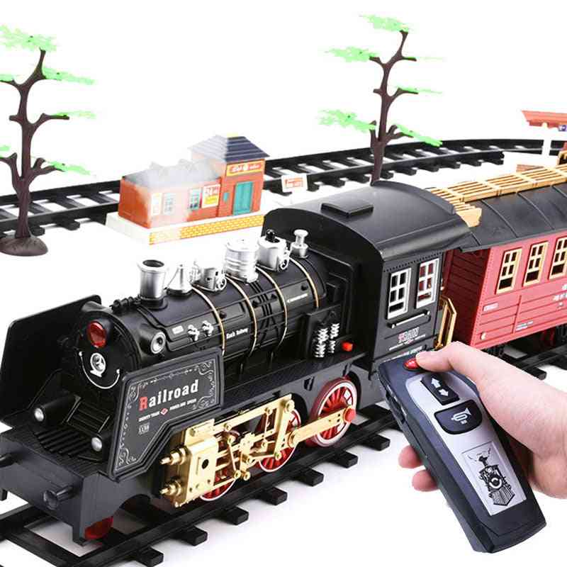 Electric Train Set, Rc Railway Remote Control Rail Car Steam's Toy