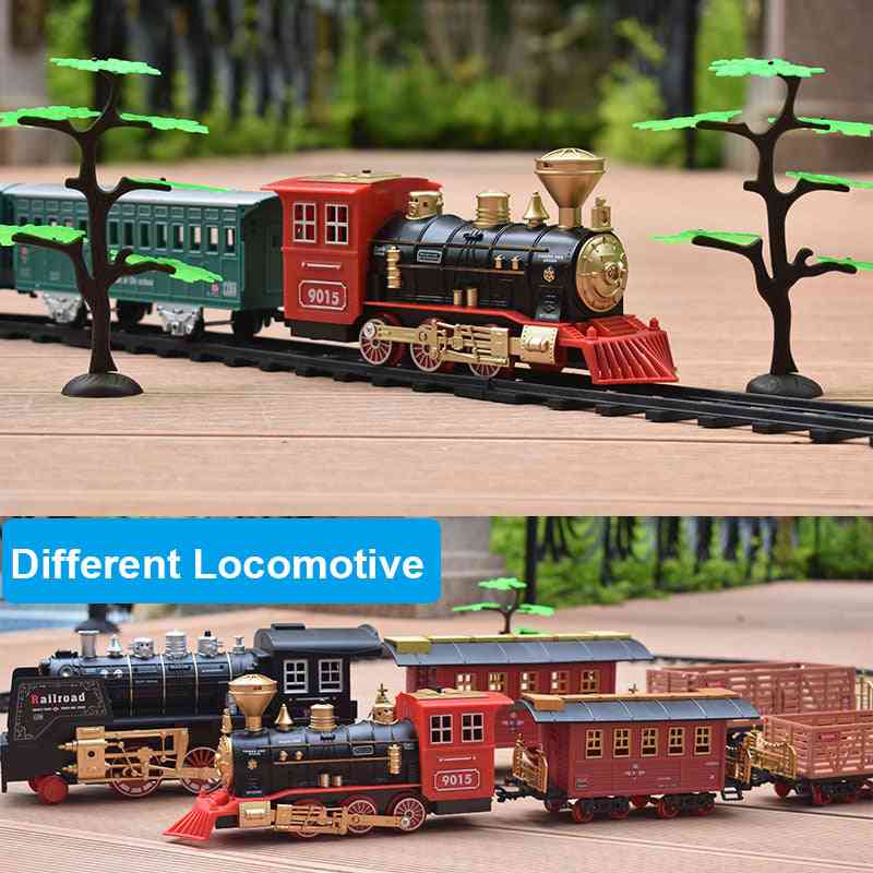 Electric Train Set, Rc Railway Remote Control Rail Car Steam's Toy