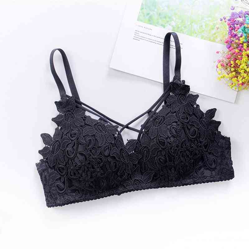Gather Bralette, Lingerie Lace, Thick Cup Brassiere, Push-up Bra
