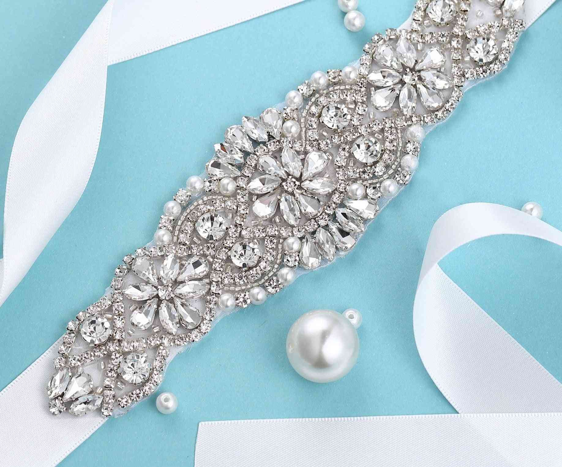 Rhinestone Bridal Belt, Crystal Sash - Wedding Dress Accessories