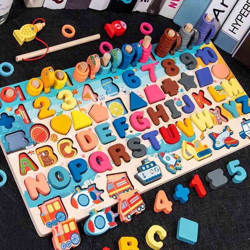 Montessori edukacyjne, drewniana tablica cyfrowy kształt, zapałczana zabawka