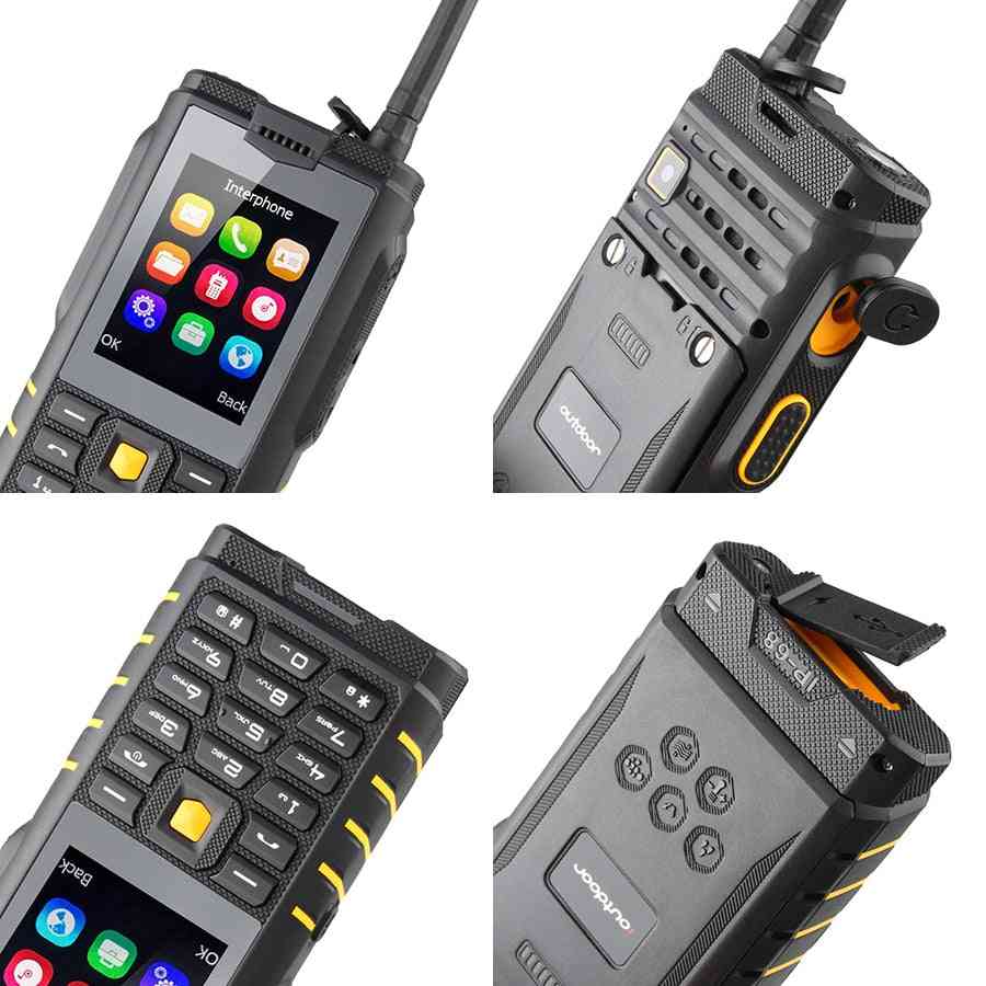 Tastiera impermeabile e antiurto cellulare robusto walkie-talkie interfono fm cellulare