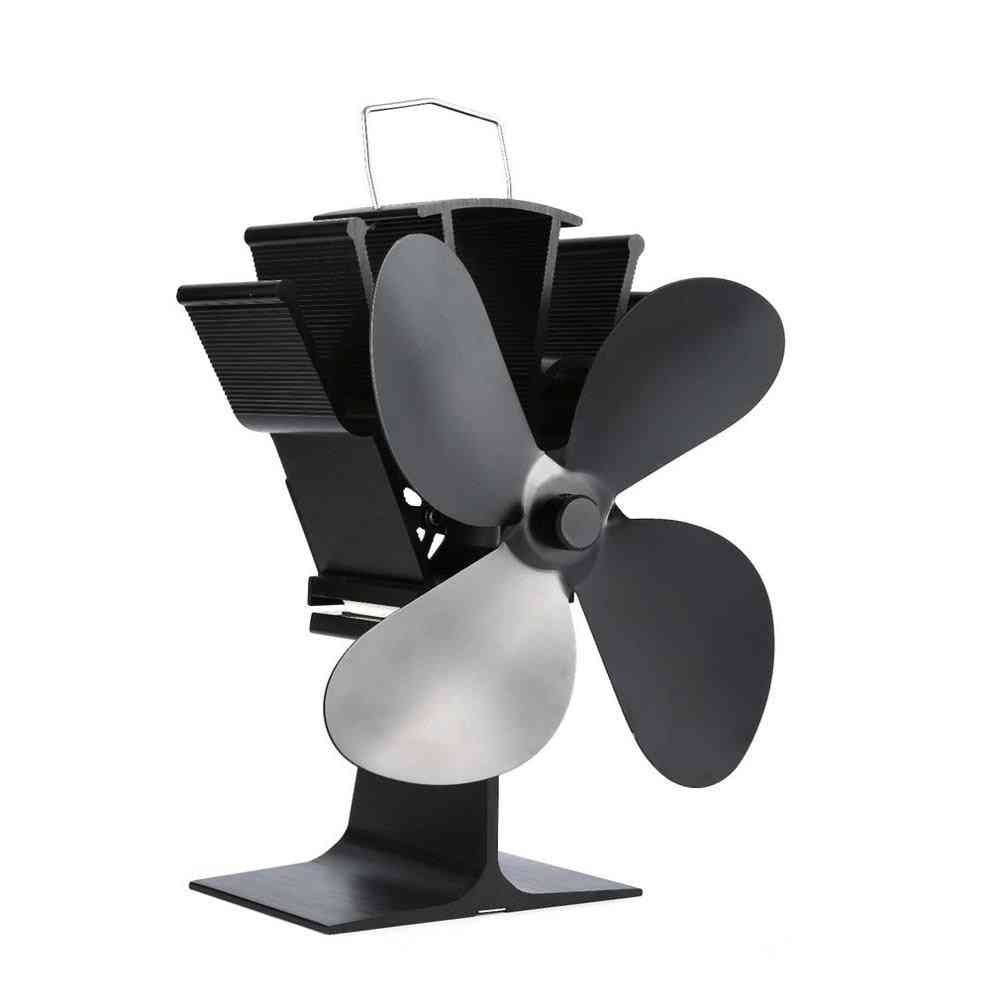 Thermal Power Fireplace Fan, Heat Powered, Wood Stove For Log Burner, Eco Friendly, Four-leaf Fans