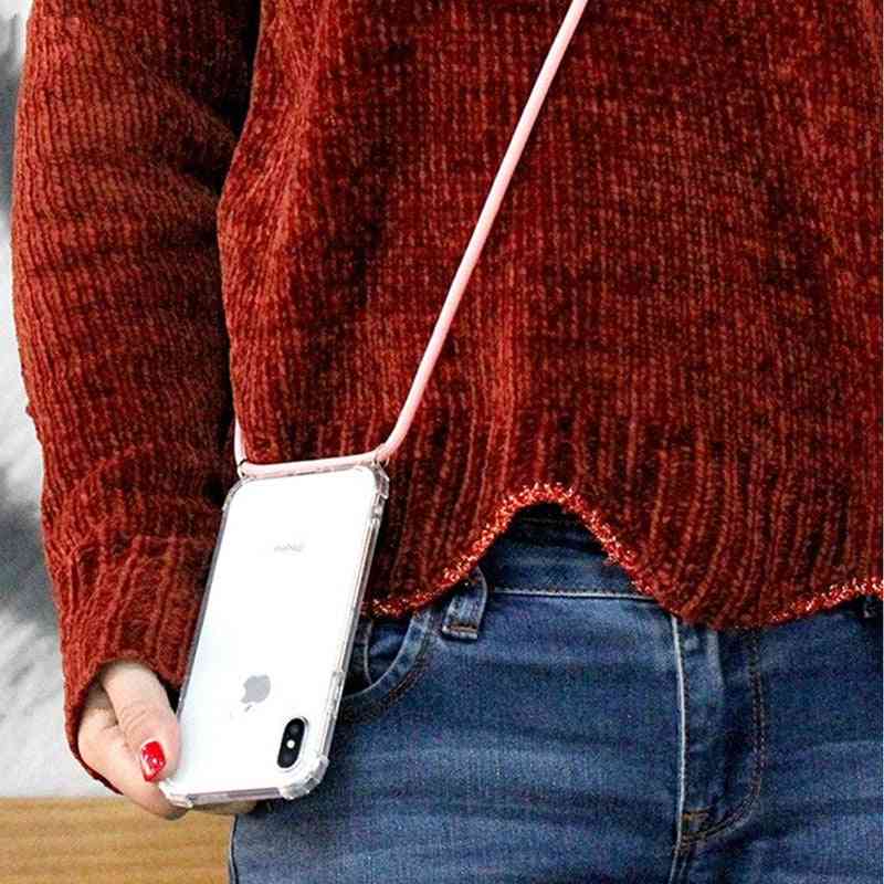 Crossbody Necklace Cord Lanyards Rope, Phone Case Cover For Iphone