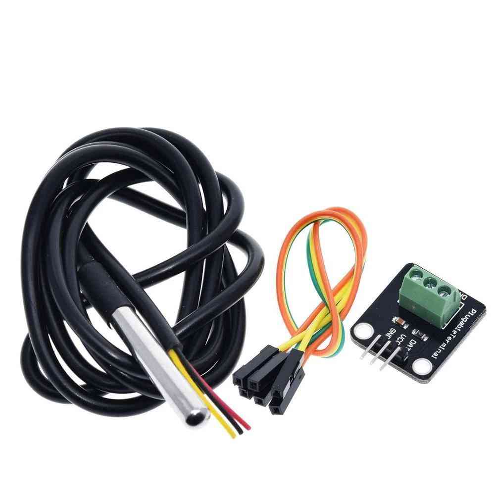 Temperature Sensor Module Kit, Waterproof Terminal Adapter For Arduino