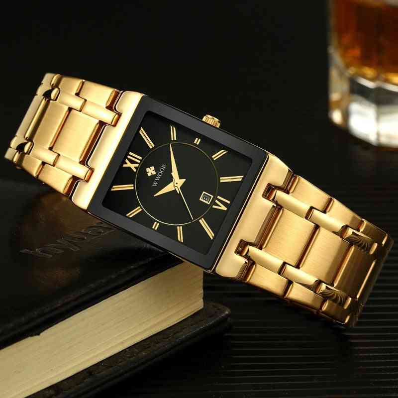 Męskie zegarki, kwadratowy wodoodporny zegarek kwarcowy;