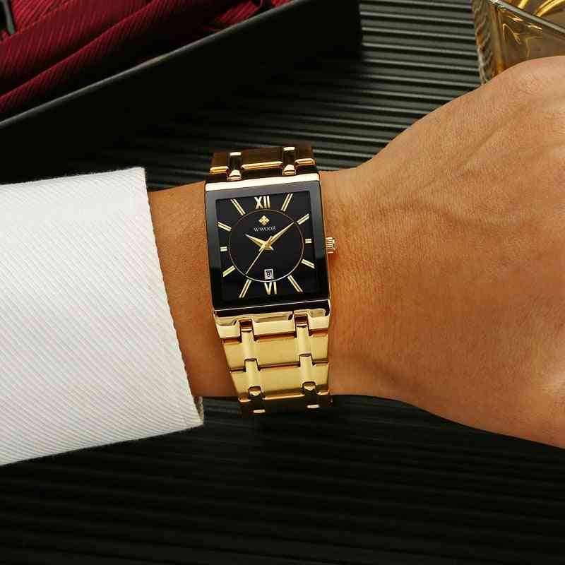 Męskie zegarki, kwadratowy wodoodporny zegarek kwarcowy;