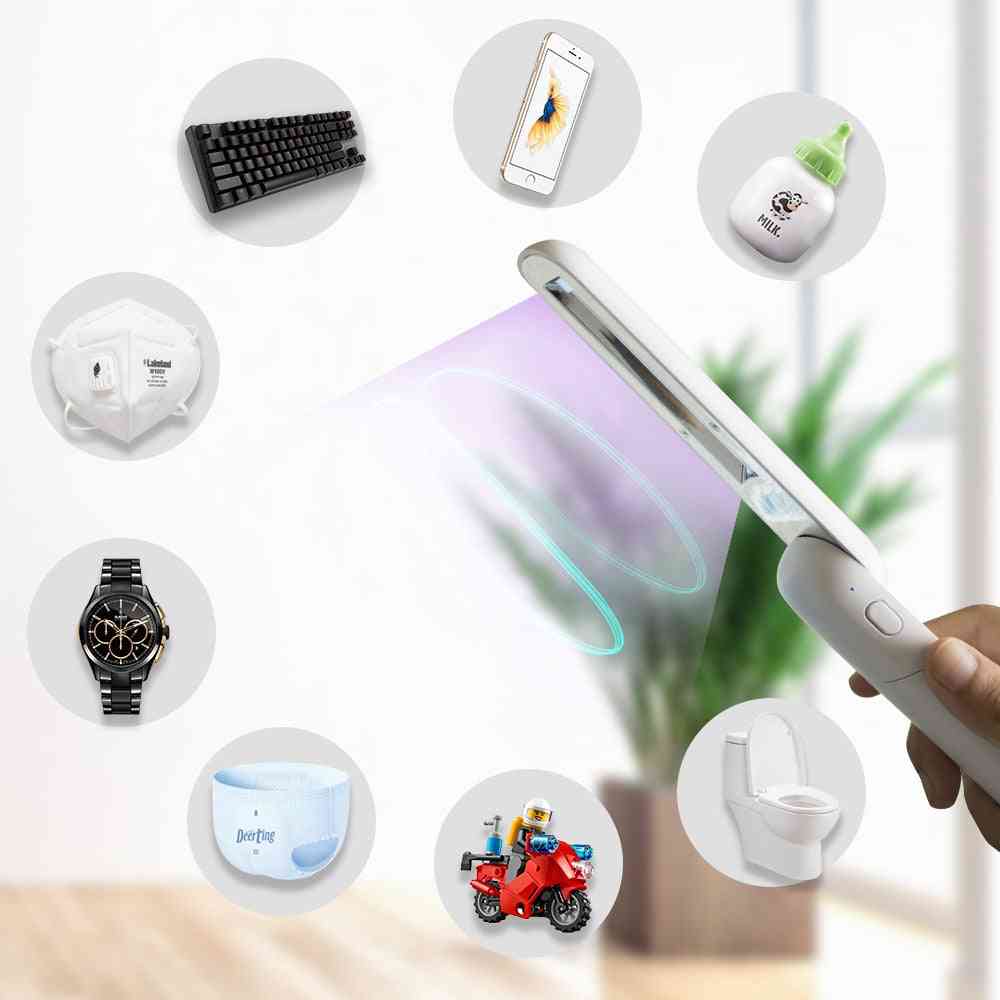 Mini Uv Sanitizer Handheld Portable Light Disinfection Lamp For Home/office/travel
