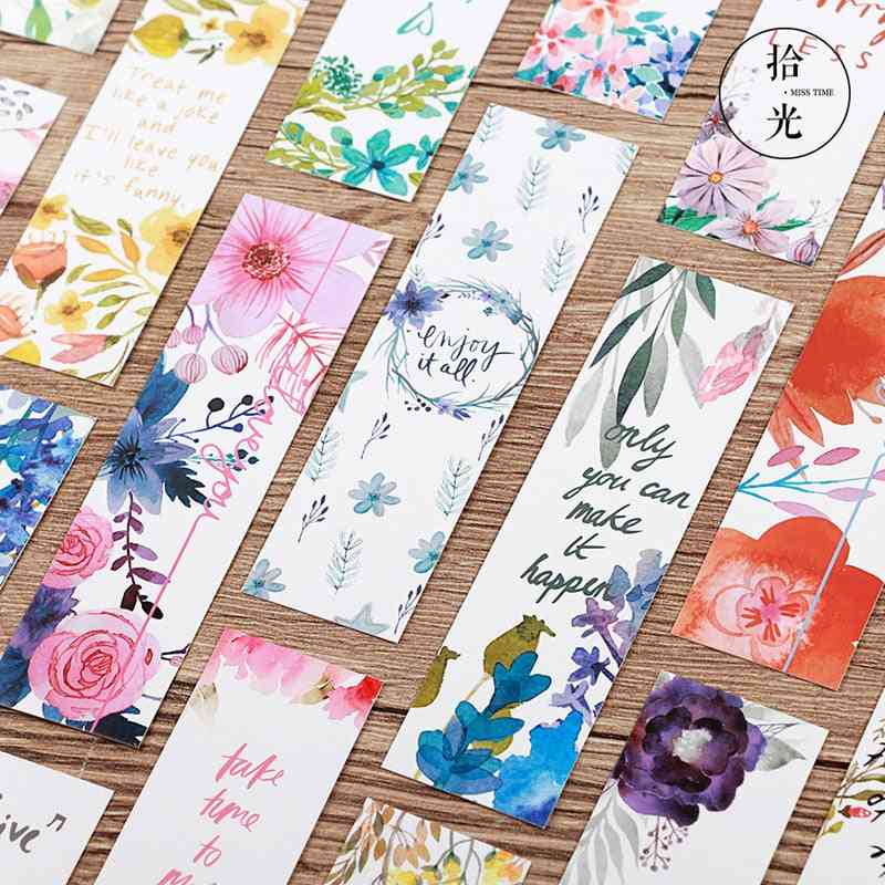 Message Cards/beautiful Flowers Patter Bookmarks