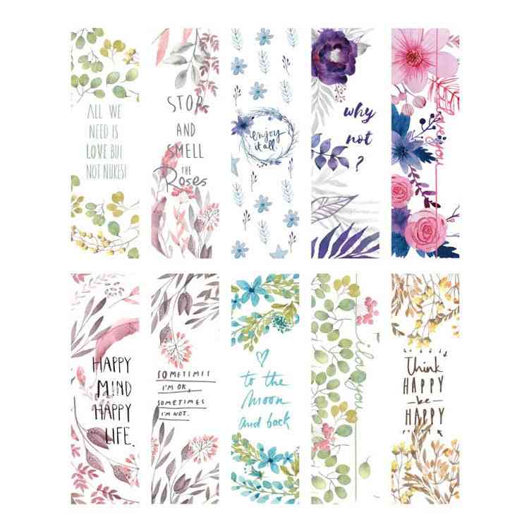 Message Cards/beautiful Flowers Patter Bookmarks