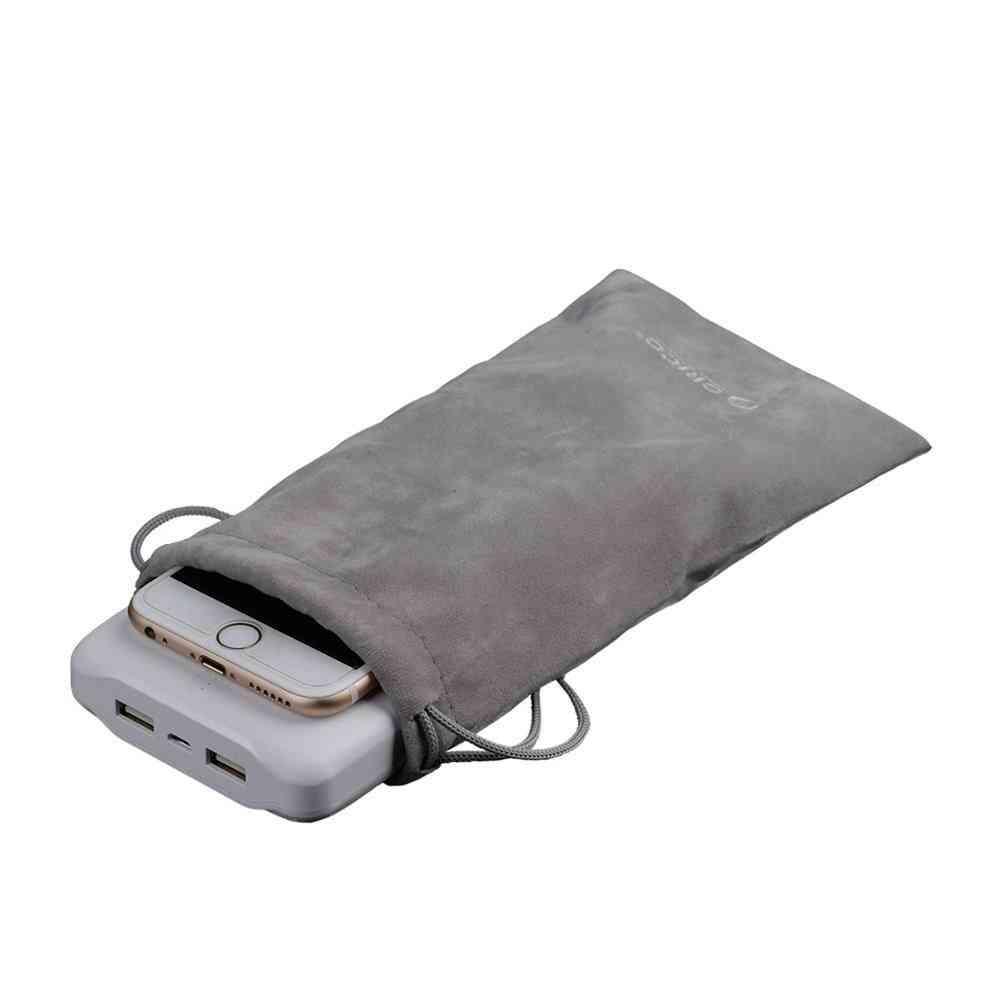 Velvet Mobile Hdd Bag For Usb Charger Cable Phone Power Bank