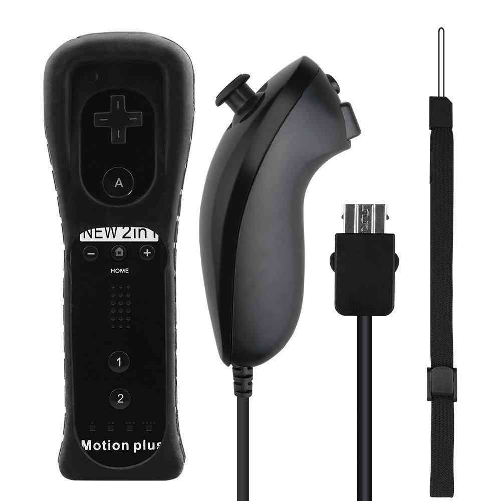2 In 1 Wireless Gamepad Controller Built In Motion Plus + Nunchuck For Nintendo Wii Joystick