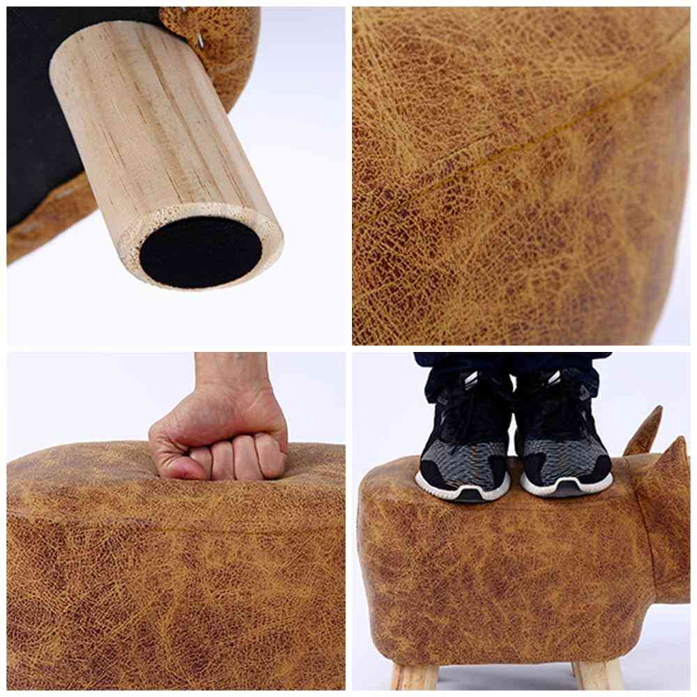 Animal Shaped Storage Ottoman Padded Cushion Ride-on Footrest Stool Rest Seat
