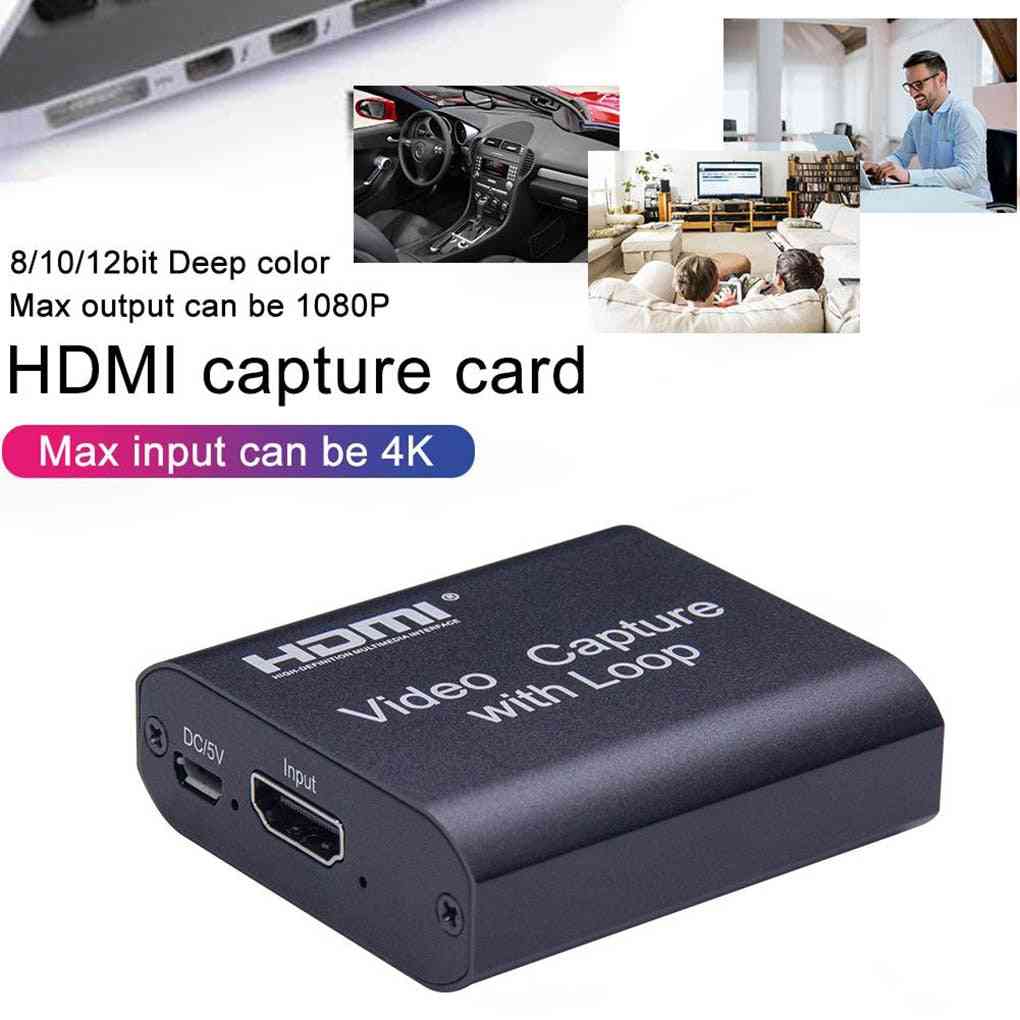 Hd 1080p 4k Hdmi Video Capture Card, Usb 2.0 - Live Streaming Broadcast
