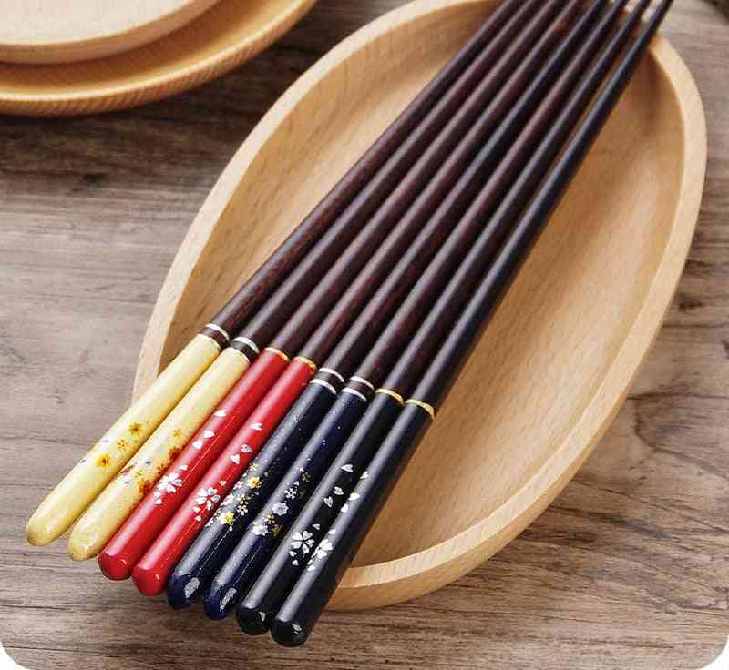 Cherry Wooden Pointed Domestic Tableware Long Creative Chopsticks