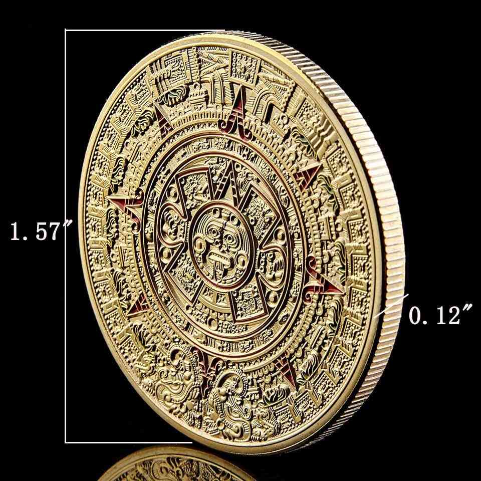Mexico Mayan, Aztec Calendar, Art Prophecy Culture, Gold Coins Collectibles