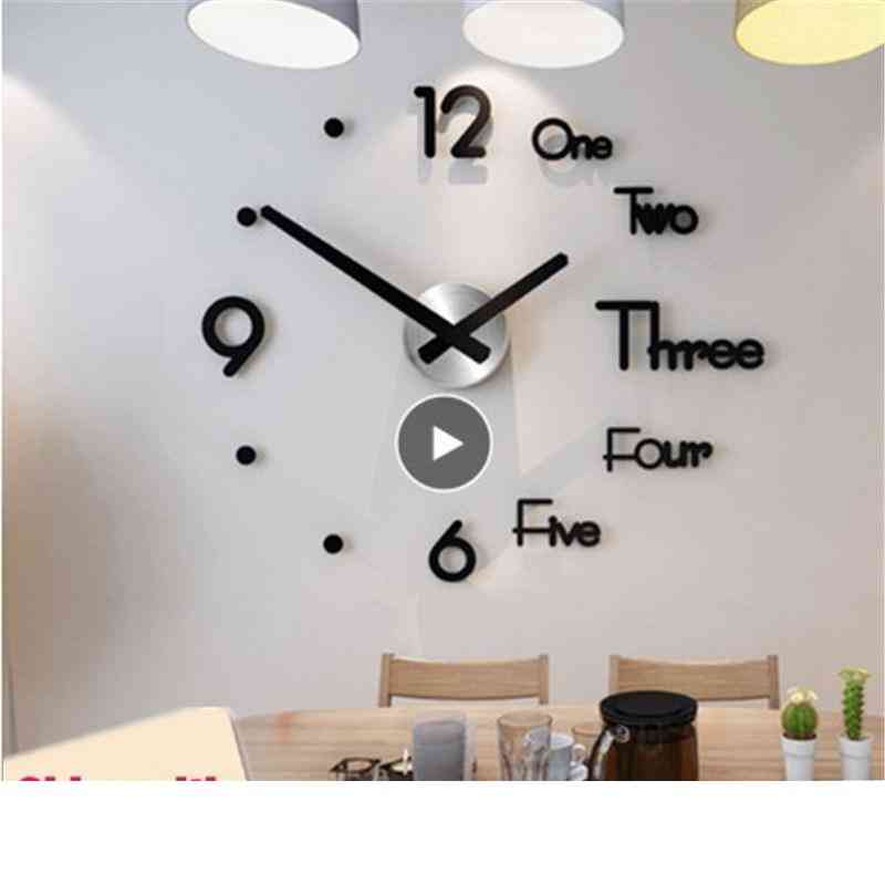 Orologio 3d moderno, adesivi per orologio da parete