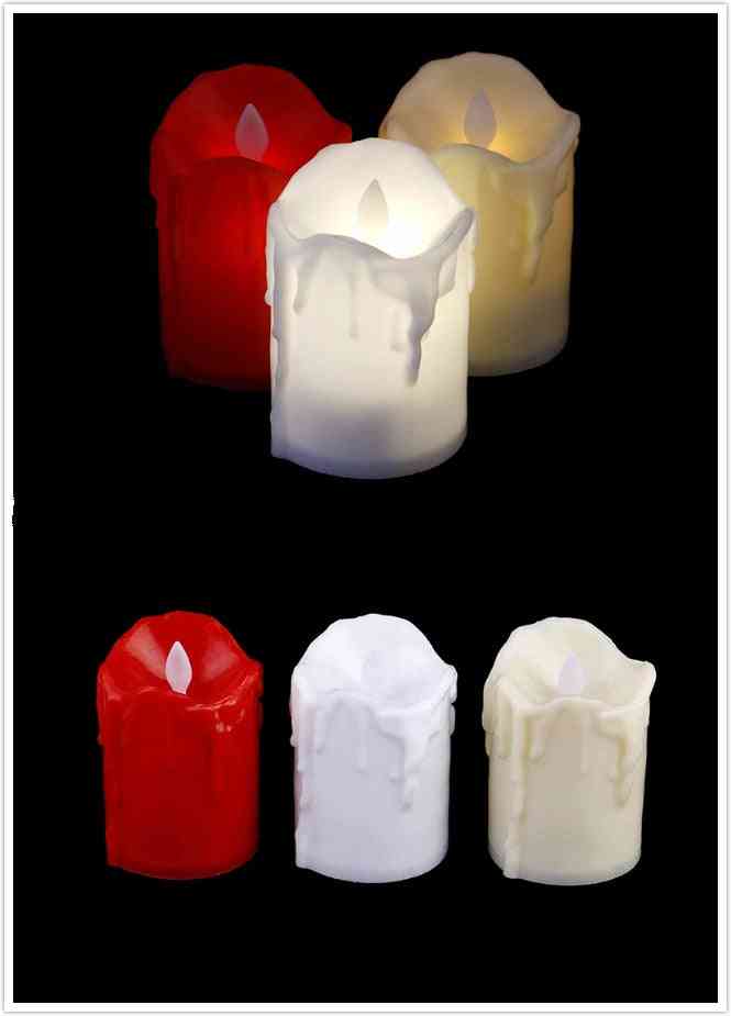 Wielokolorowa lampa świecowa led, kolorowy płomień symulacji, migające światło herbaty;