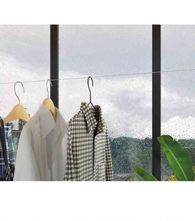 Punch-free Stainless Steel Wire Wall Hanging Clothes Rack Clothesline