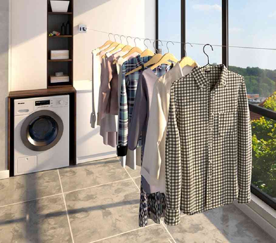 Punch-free Stainless Steel Wire Wall Hanging Clothes Rack Clothesline