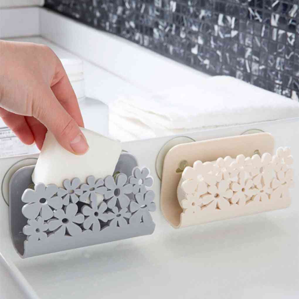 Drying Rack Suction Cup Dish Cloths Holder, Scrubbers Soap Storage