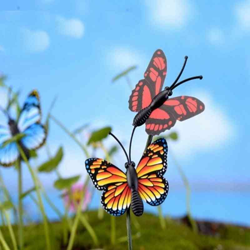Secí stroj- barevný motýl, květináče do zahrady, venkovní dekorace