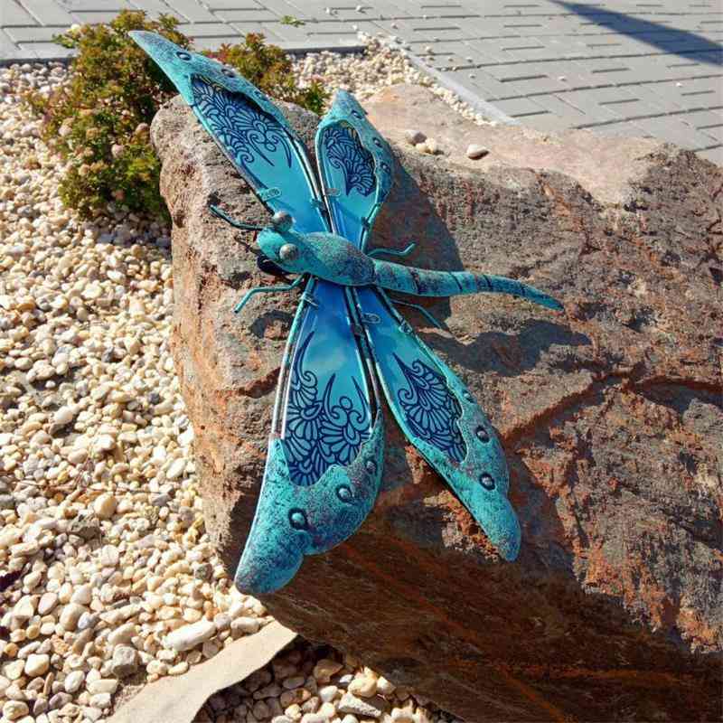 Metal Dragonfly, Wall Artwork For Garden Decoration (sky Blue)
