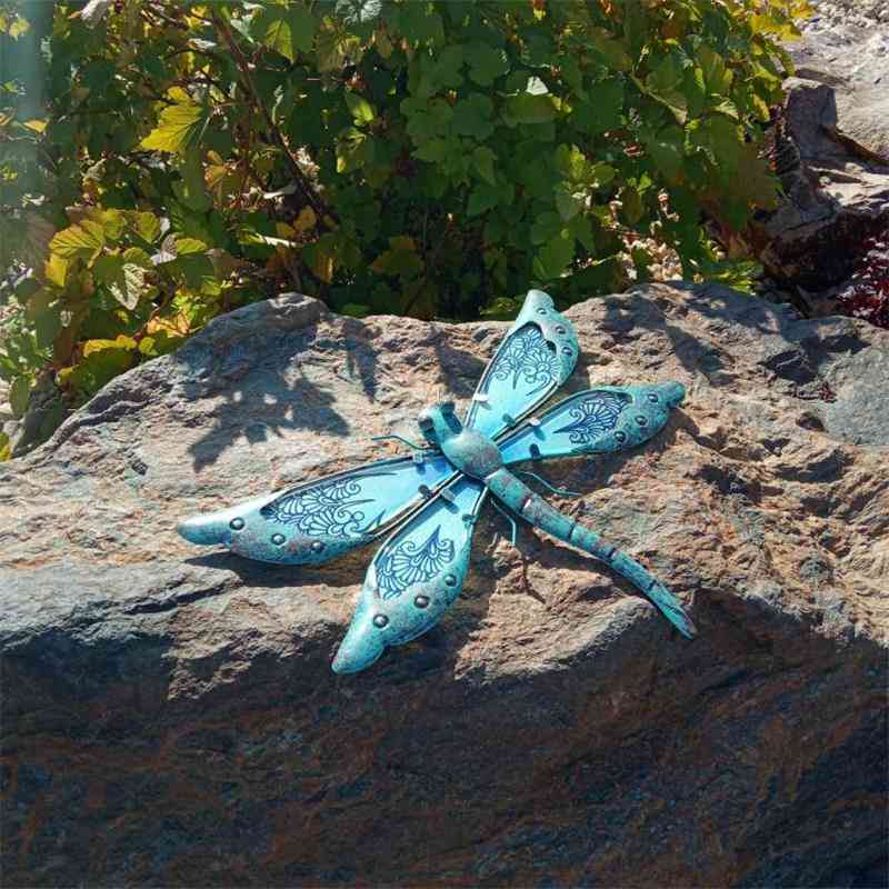 Metal Dragonfly, Wall Artwork For Garden Decoration (sky Blue)