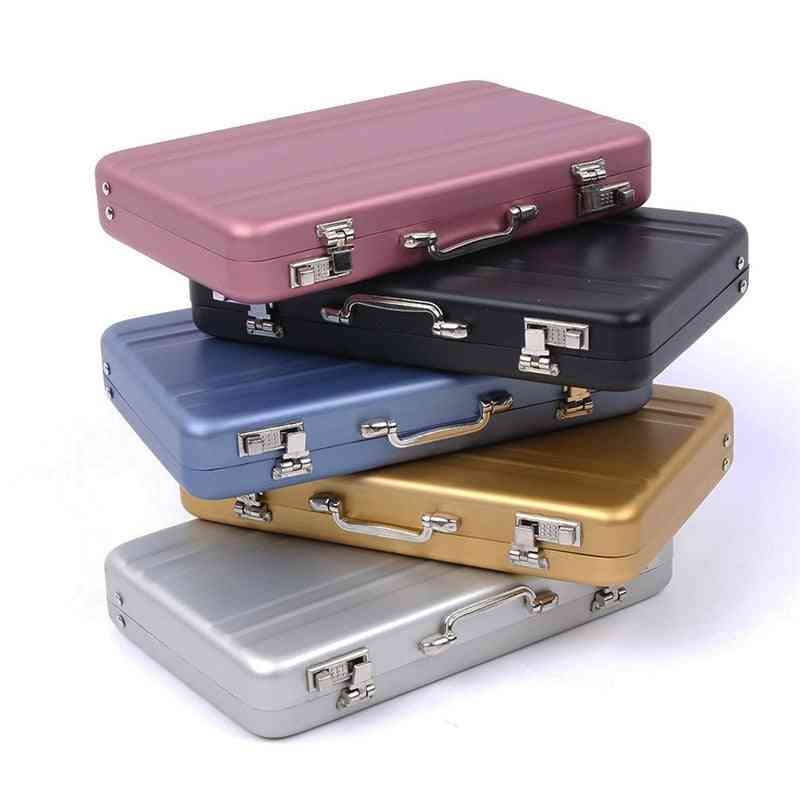 Mini Aluminum- Suitcase Bank Card Holder & Jewelry Case, Storage Box