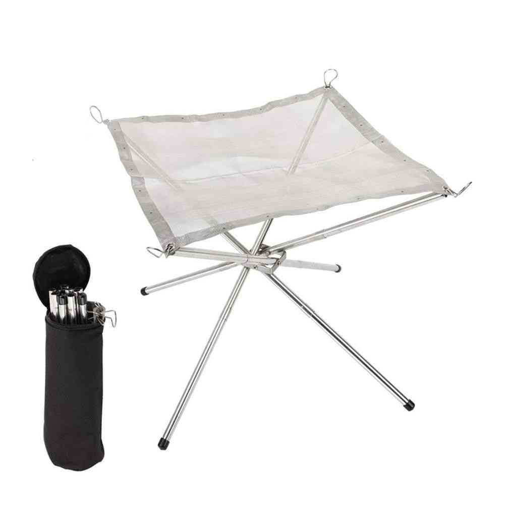 Portable- Fire Rack, Folding Table Grill For Outdoor