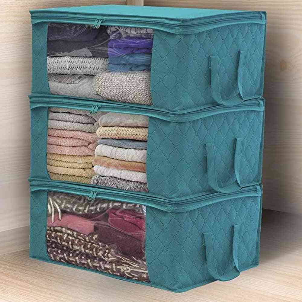 Non-woven Fabric, Folding Dirty Clothes, Collecting Case, Storage Box With Zipper Handles