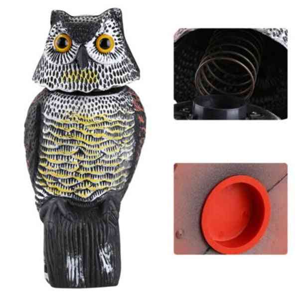 Bird Scarer, Head Sound Owl, Prowler Decoy, Protection Repellent