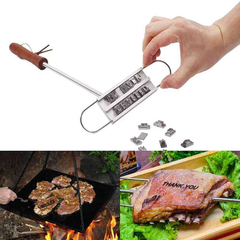 Barbecue Iron With 55 Letters, Bbq Steak Meat Grill Forks Tool Accessories