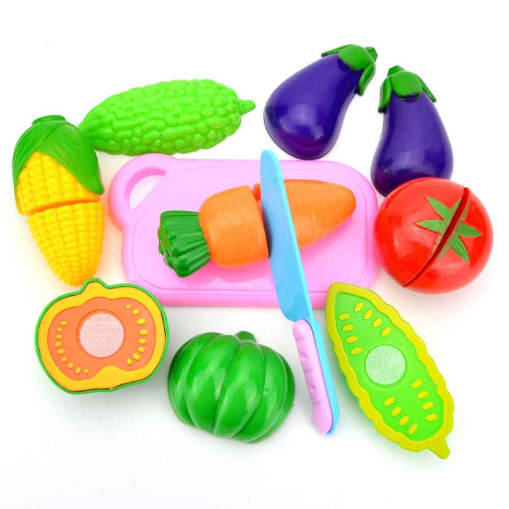 Children Pretend Role Play Cutting Fruit Plastic Vegetables Food House Toy
