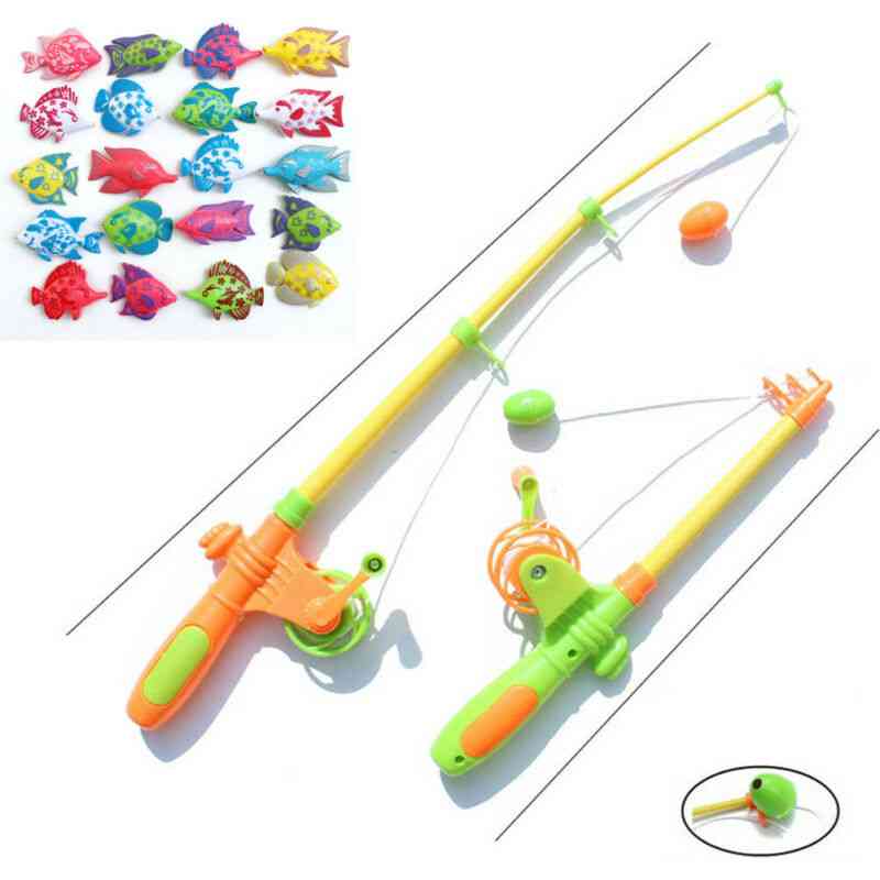 Magnetic Fishing Pole Rod Model Fish Kid Baby Bath Toy