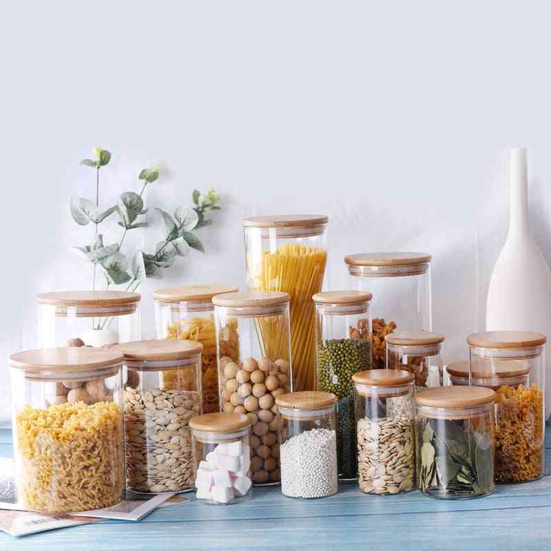 Transparent Container Glass Jars With Lids - Kitchen Accessories