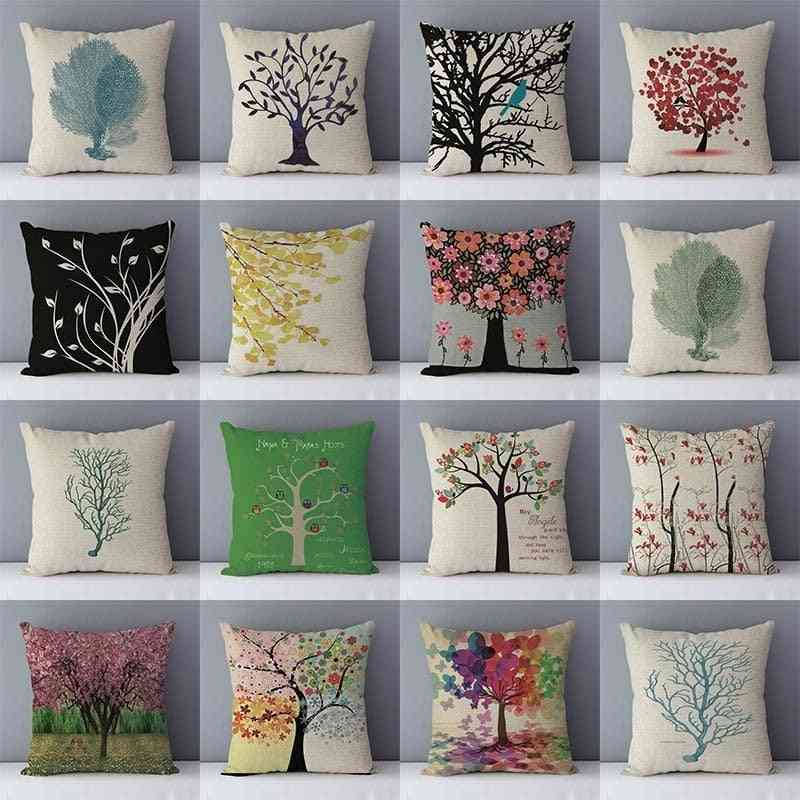 Cozy Plants Life Trees Printed Cushion / Pillows