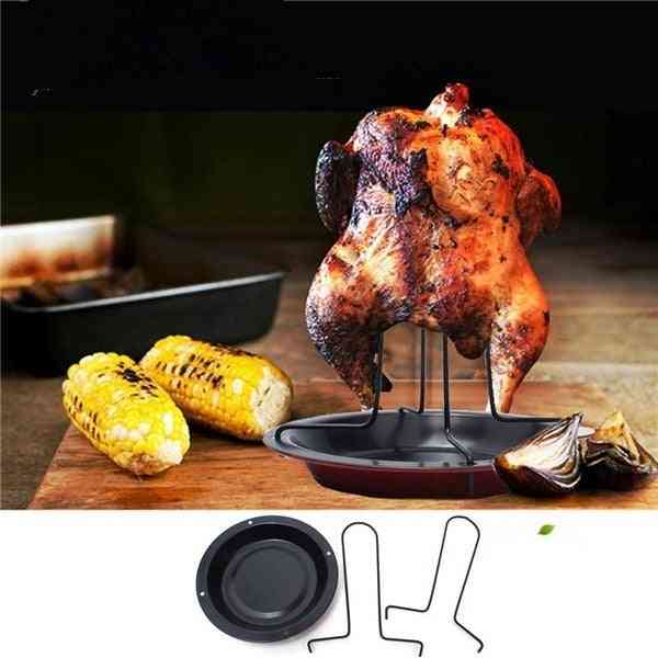 Chicken Roaster Holder, Rack, Bbq Baking Pan
