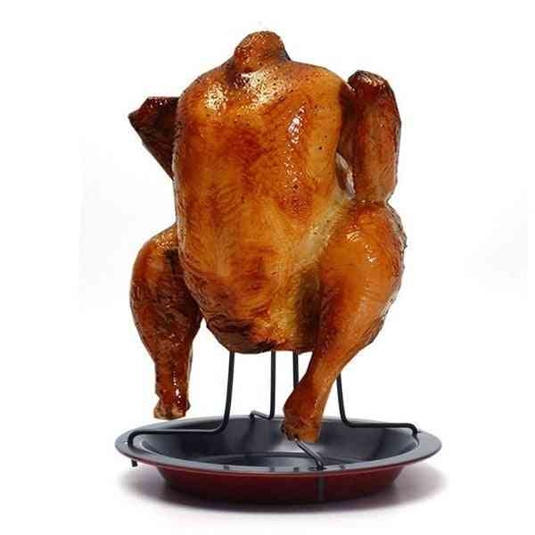 Chicken Roaster Holder, Rack, Bbq Baking Pan